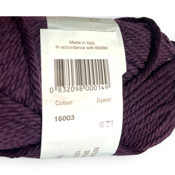 4 Skeins Debbie Bliss CASHMERINO SUPER CHUNKY Wool Yarn 🟣 16003 Dark Purple - Picture 10 of 11